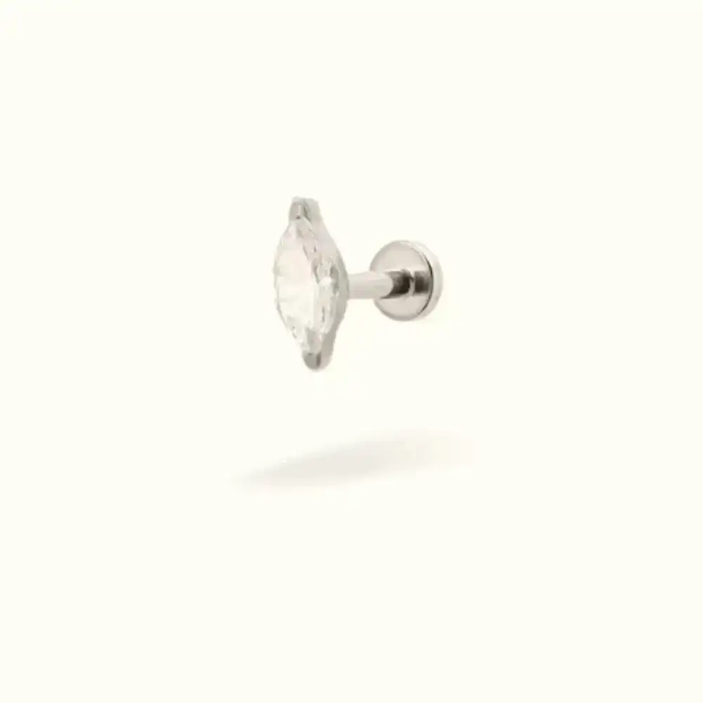 Image of Titanium Single Marquise Single Earring