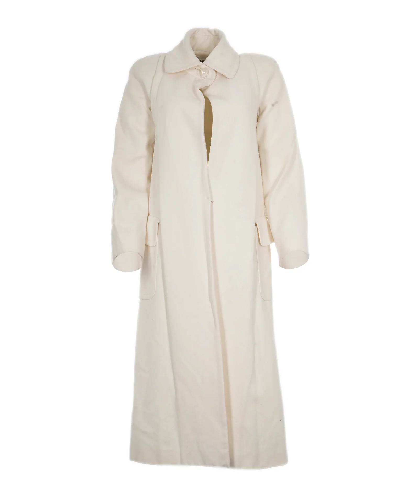 Image of Chanel white pearl button long coat AVC1940