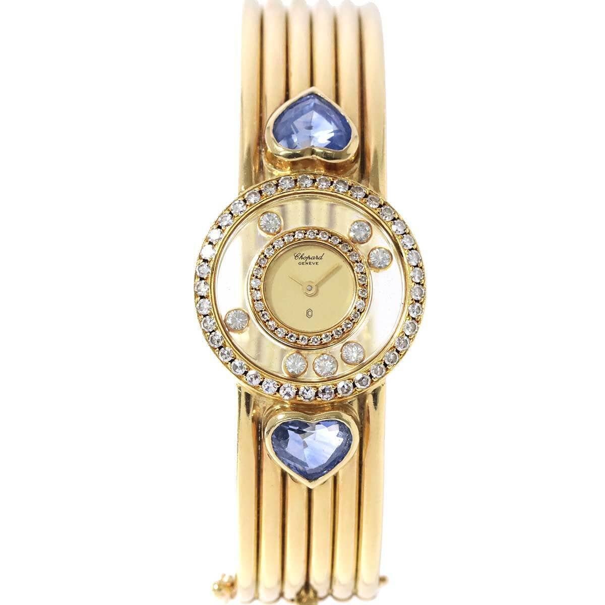 Image of Chopard Happy Diamond 750 YG Quartz 7P Diamond Gold Dial Ladies Watch 90194897 AVCSC1150