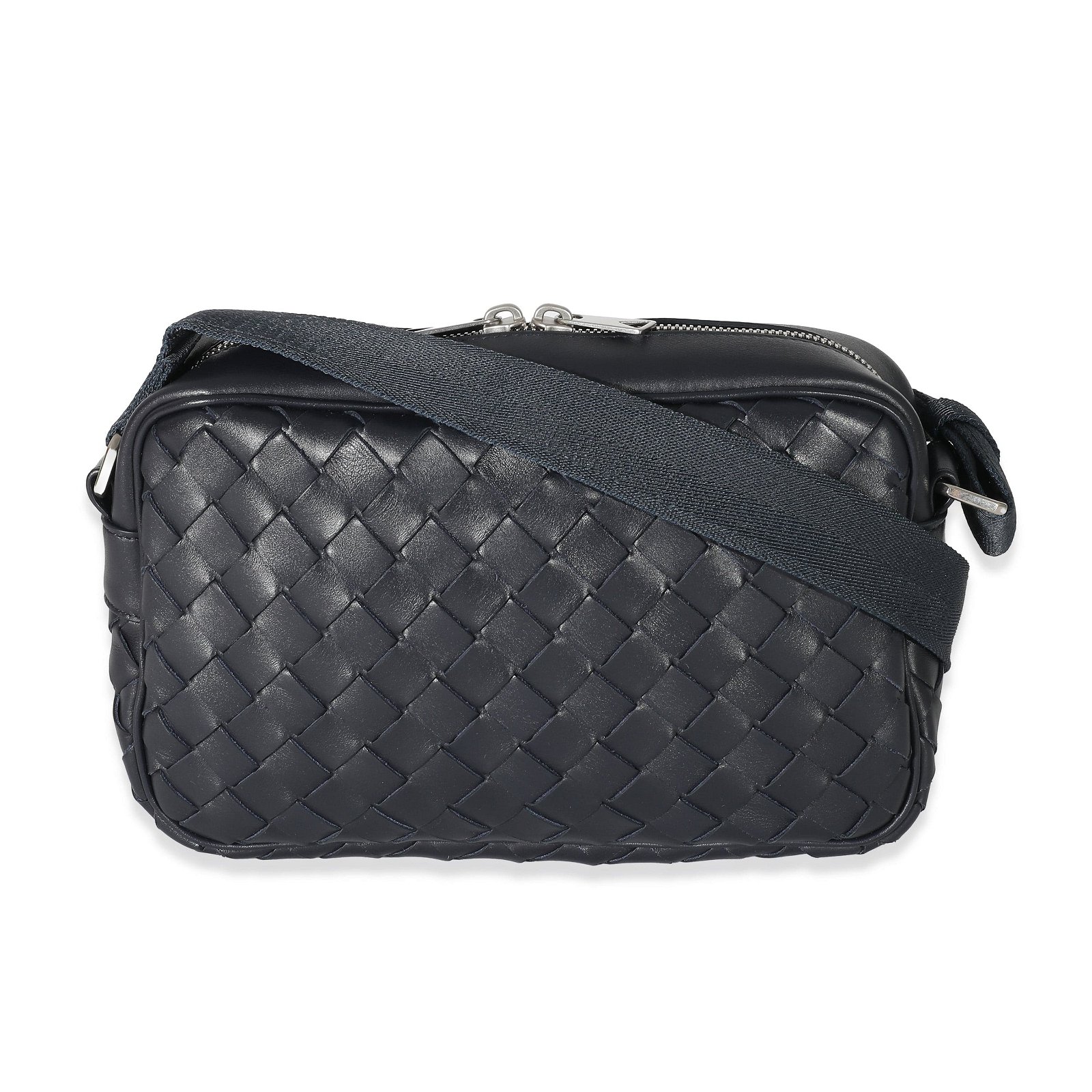 Image of Bottega Veneta Black Intrecciato Leather Camera Bag ULC1030