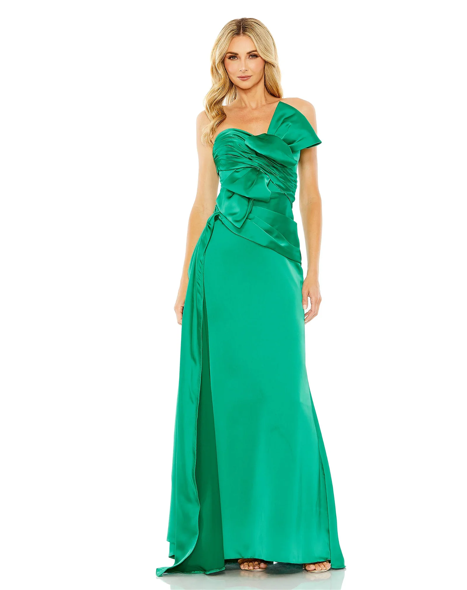 Image of Strapless Bow Front Detailed Gown