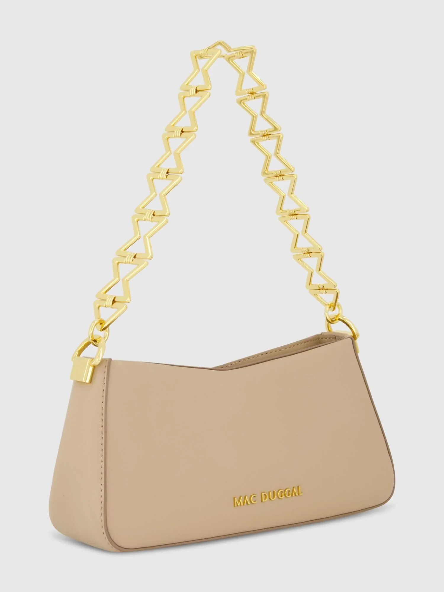 Image of Gold Strap Small Nappa Leather Shoulder Bag