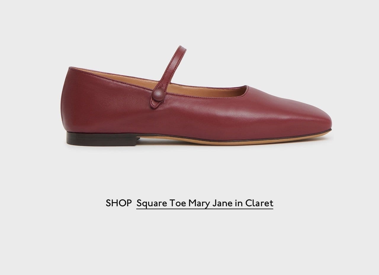 Shop our Square Toe Mary Jane in Claret.