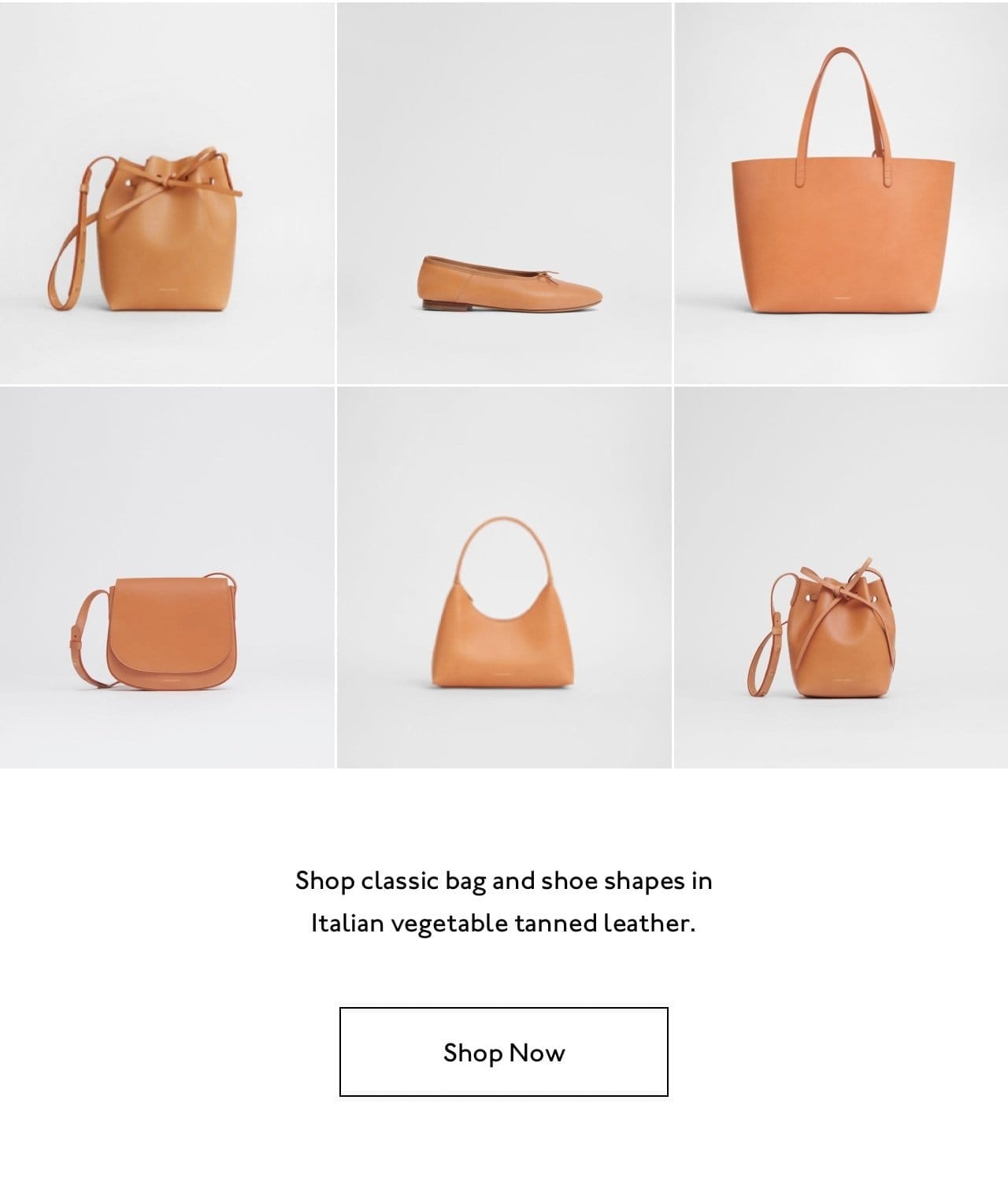 Shop classic bag and shoe shapes in Italian vegetable tanned leather.