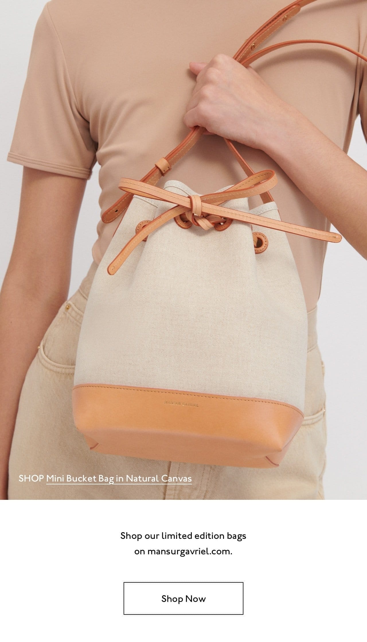 The new fabrication is perfetly lightweight and soft, yet durable. Shop our limited edition bags on mansurgavriel.com.
