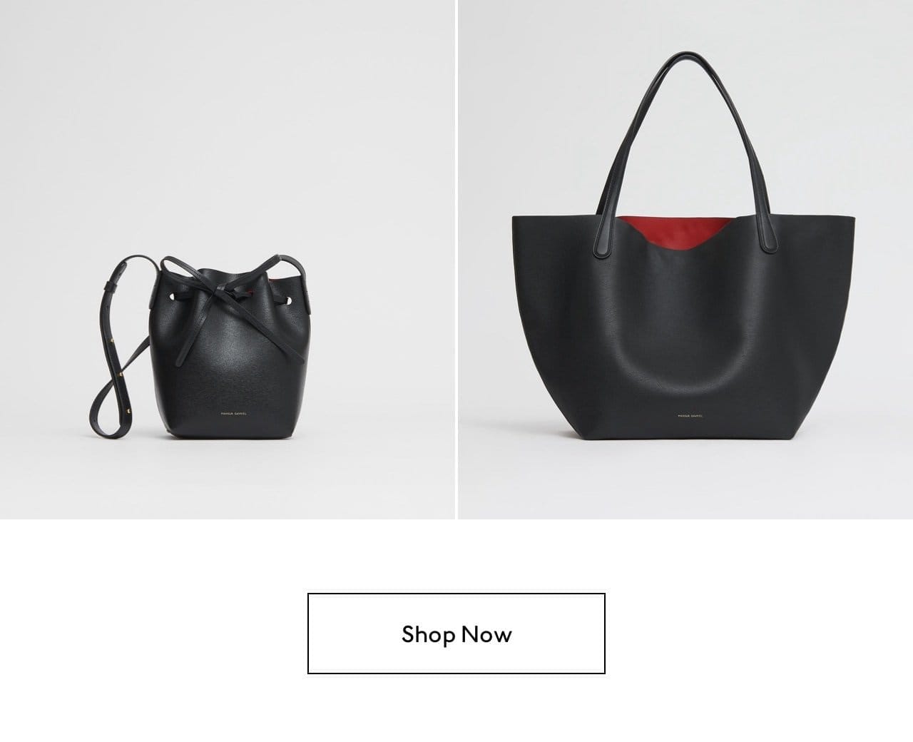 Shop the Mini Mini Bucket in Black Saffiano and the Everyday Soft Tote now.