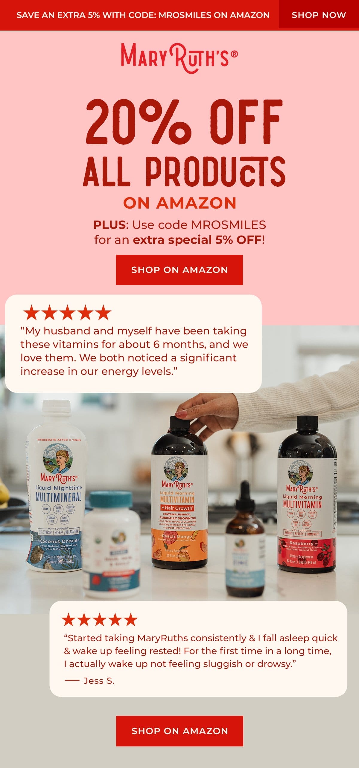 20% Off Amazon + Extra 5% OFF with code MROSMILES