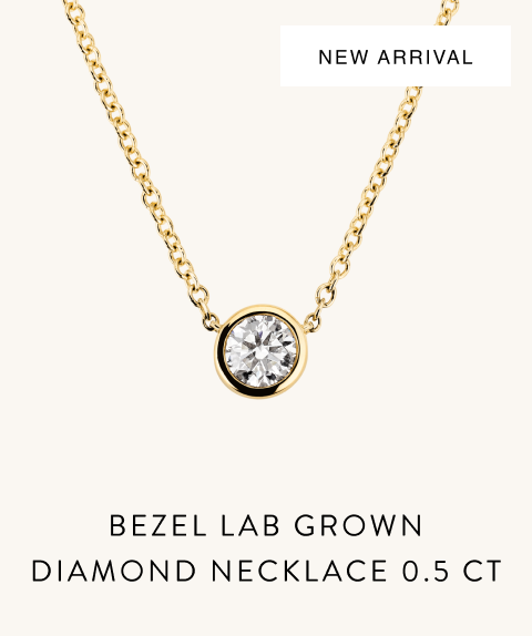 New Arrival. Bezel Lab Grown Diamond Necklace 0.5 CT.