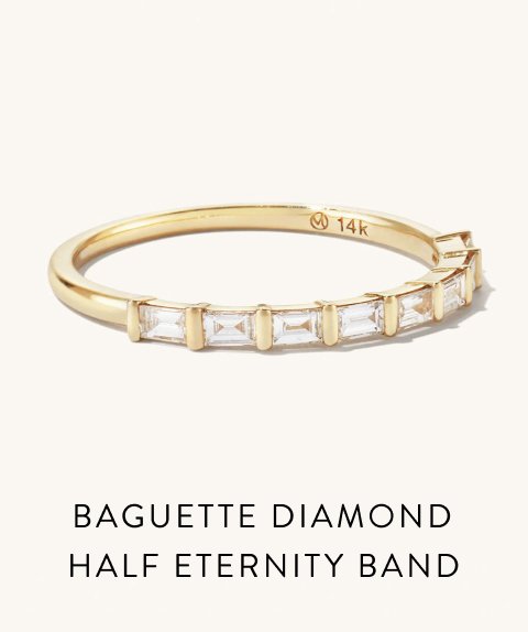 Baguette Diamond Half Eternity Band.