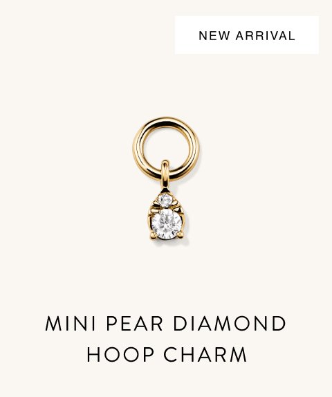 Mini Pear Diamond Hoop Charm.