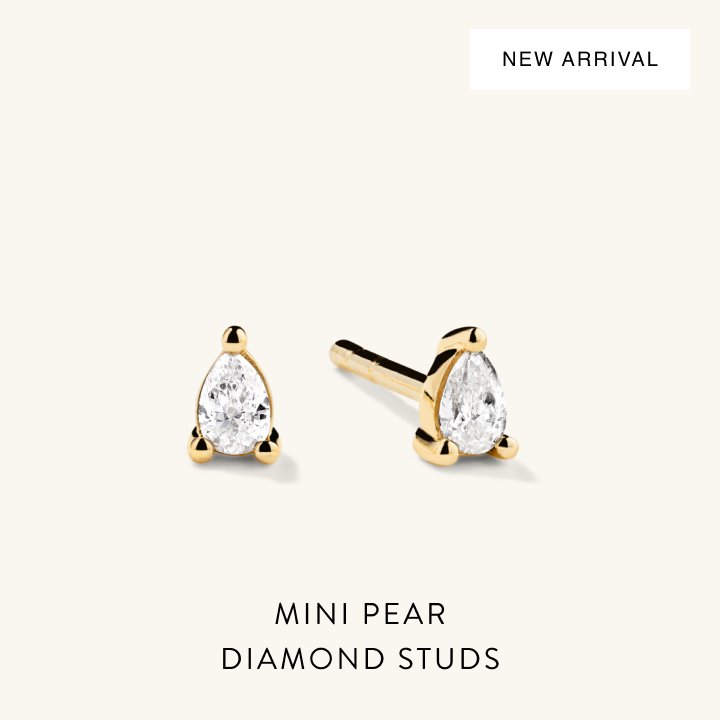 Mini Pear Diamond Studs.