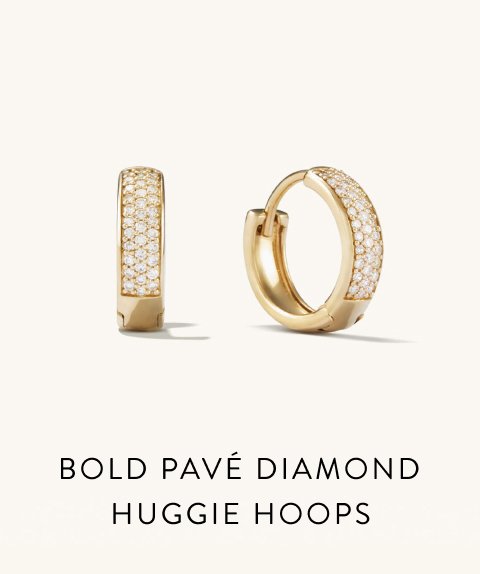 Bold Pavé Diamond Huggie Hoops.