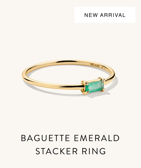 New Arrival. Baguette Emerald Stacker Ring.
