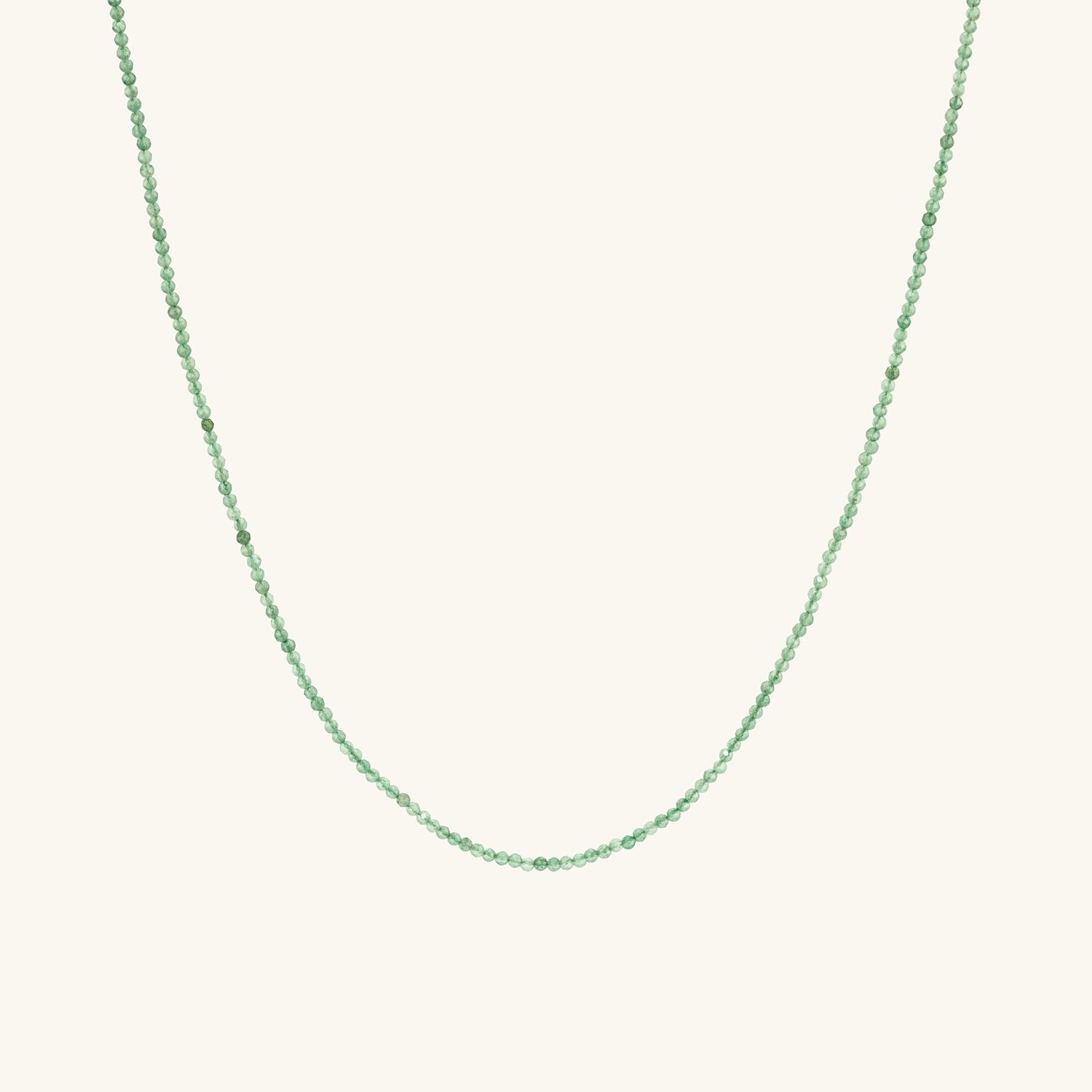 Mini Beaded Gemstone Necklace Green Aventurine