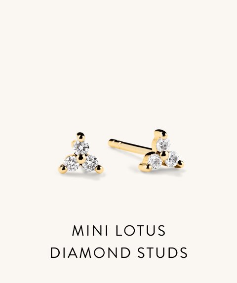 Mini Diamond Lotus Studs.