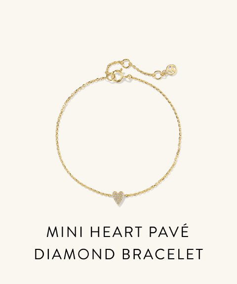 Mini Heart Pavé Diamond Bracelet.