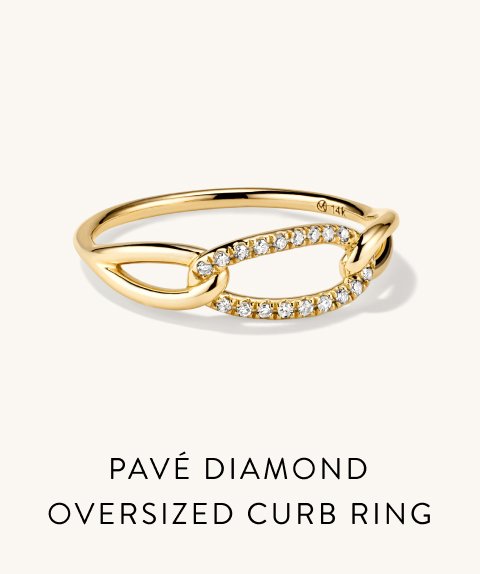 Pavé Diamond Oversized Curb Ring.
