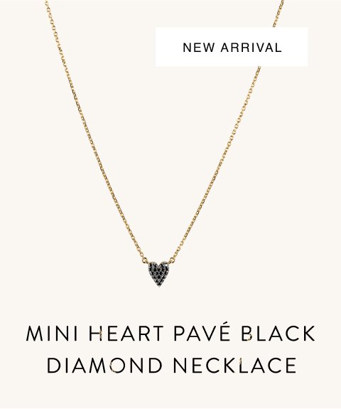Mini Heart Pavé Black Diamond Diamond Necklace.