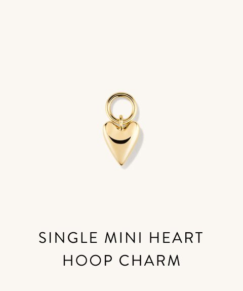 Single Mini Heart Hoop Charm.