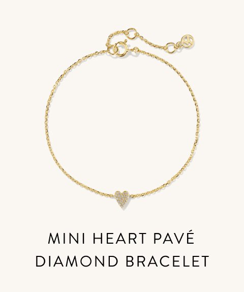 Mini Heart Pavé Diamond Bracelet.