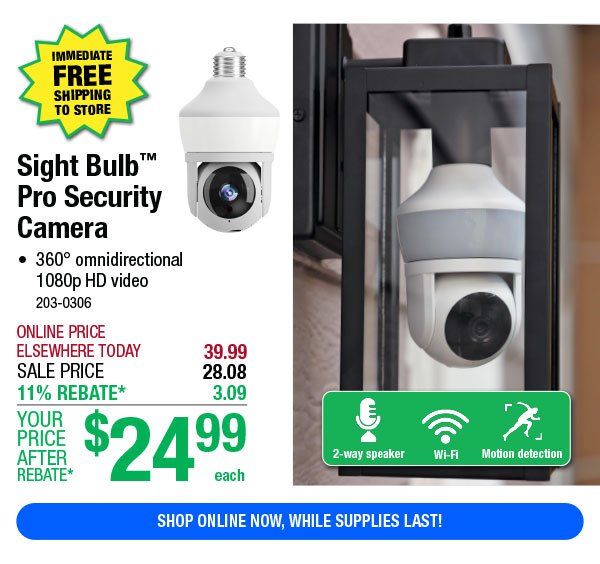 Sight Bulb™ Pro Security Camera