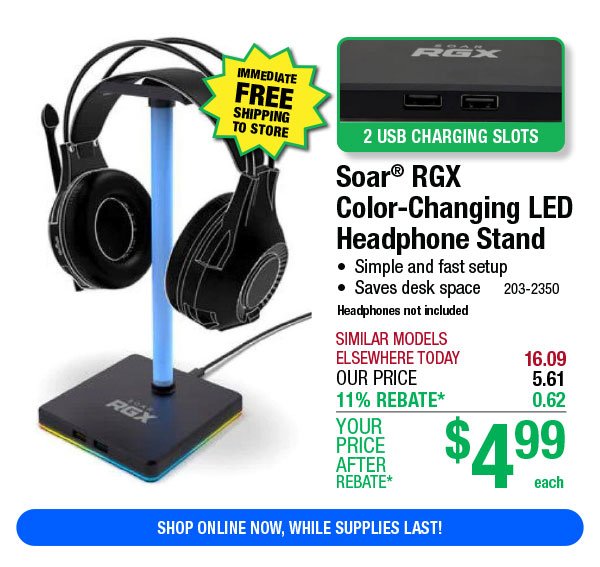 Soar® RGX Color-Changing LED Headphone Stand