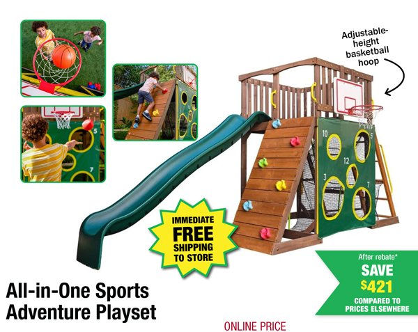 All-in-One Sports Adventure Playset-Free Shipping to Store!
