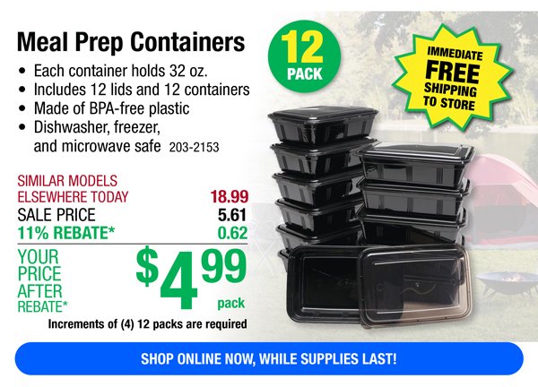 Meal Prep Containers-ONLY \\$4.99 After Rebate*!