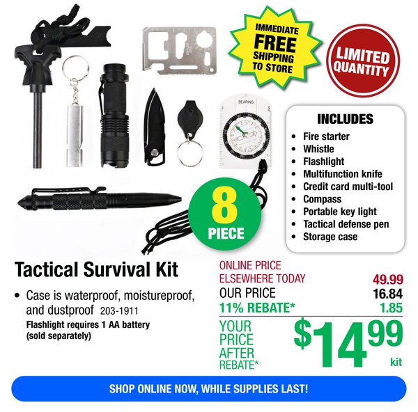 Tactical Survival Kit-ONLY \\$14.99 After Rebate*!
