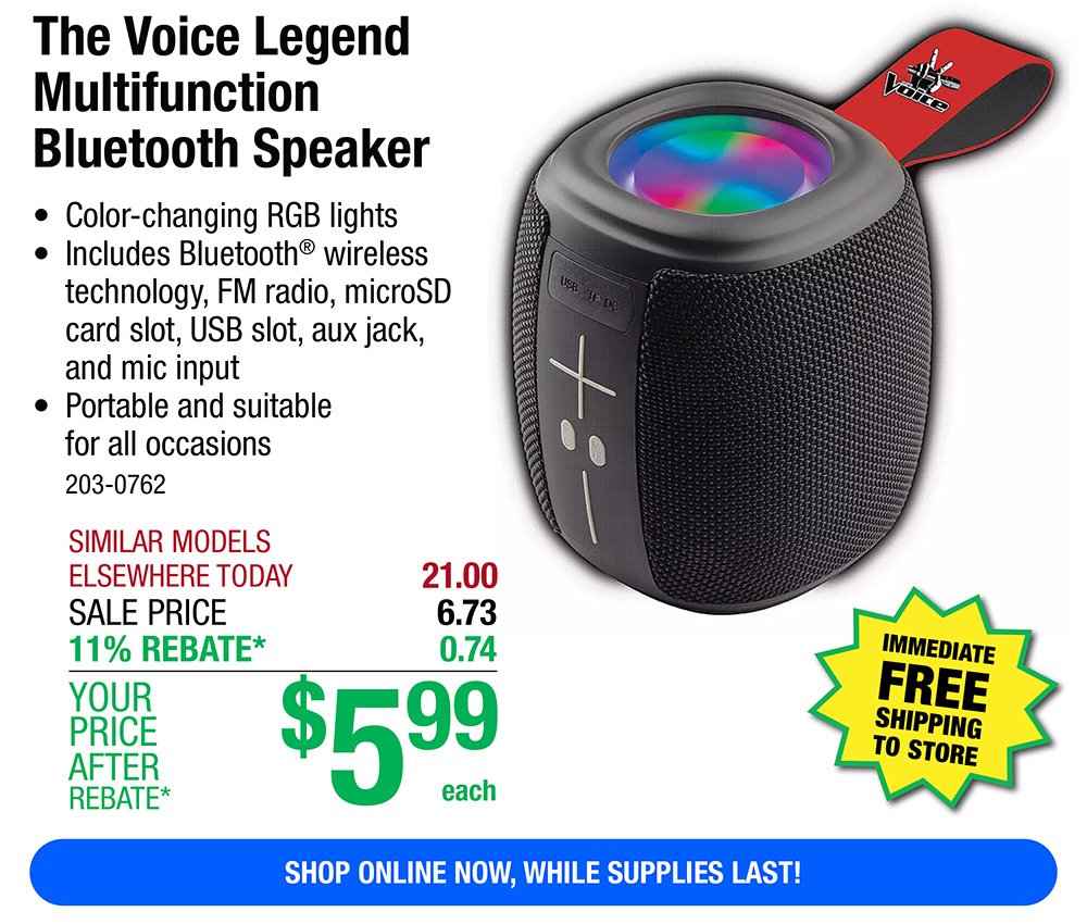 The Voice Legend Multifunction Bluetooth Speaker