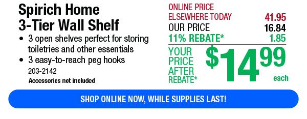 Spirich Home 3-Tier Wall Shelf - While Supplies Last!