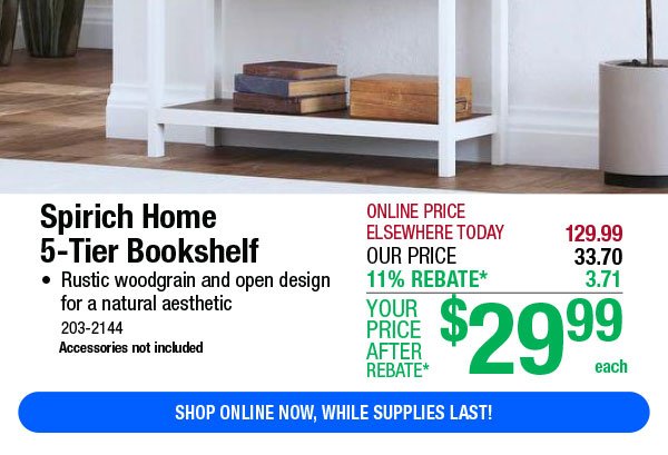 Spirich Home 5-Tier Bookshelf - While Supplies Last!