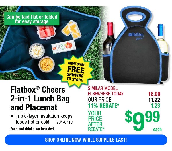 Flatbox® Cheers 2-in-1 Lunch Bag and Placemat