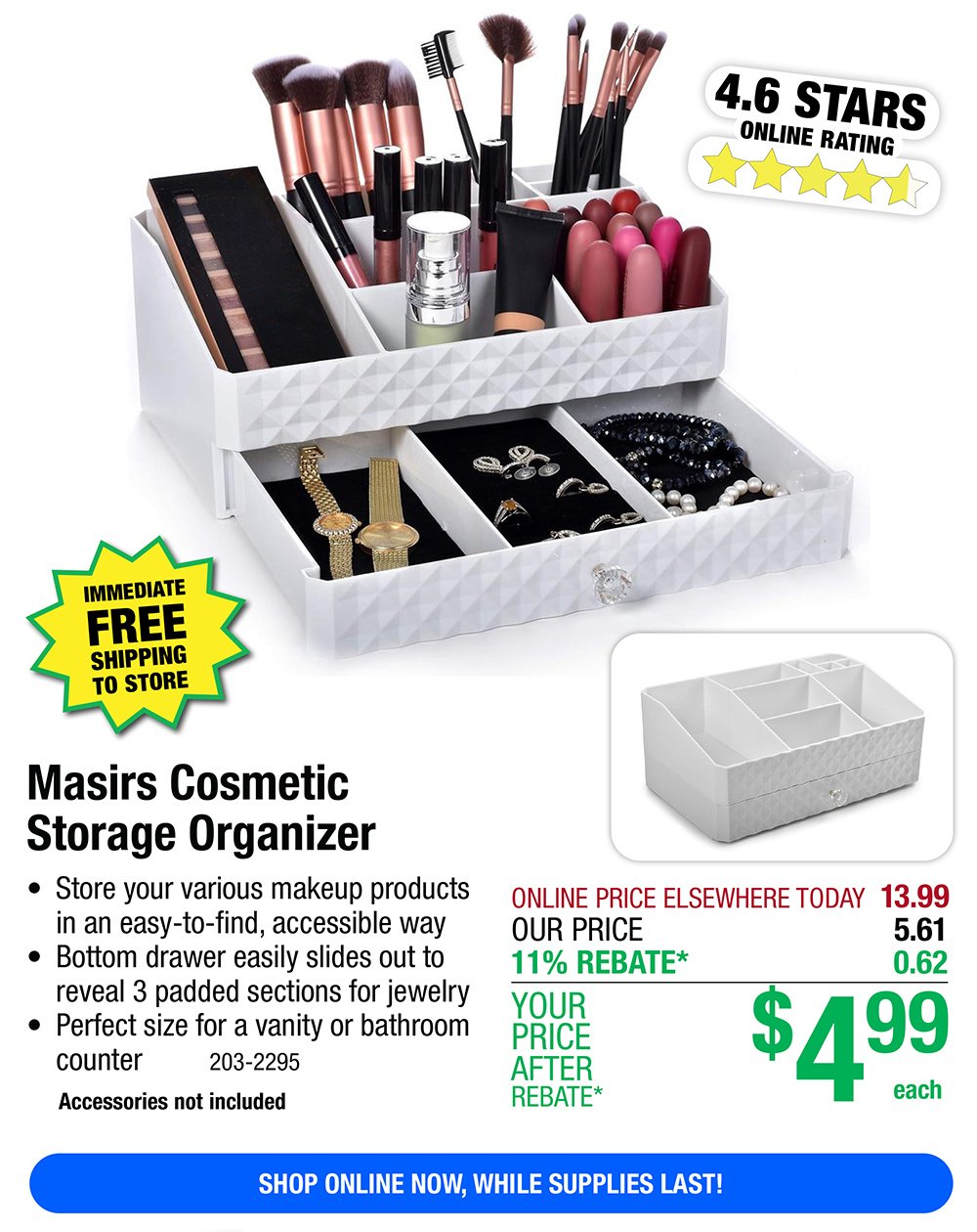 Masirs Cosmetic Storage Organizer