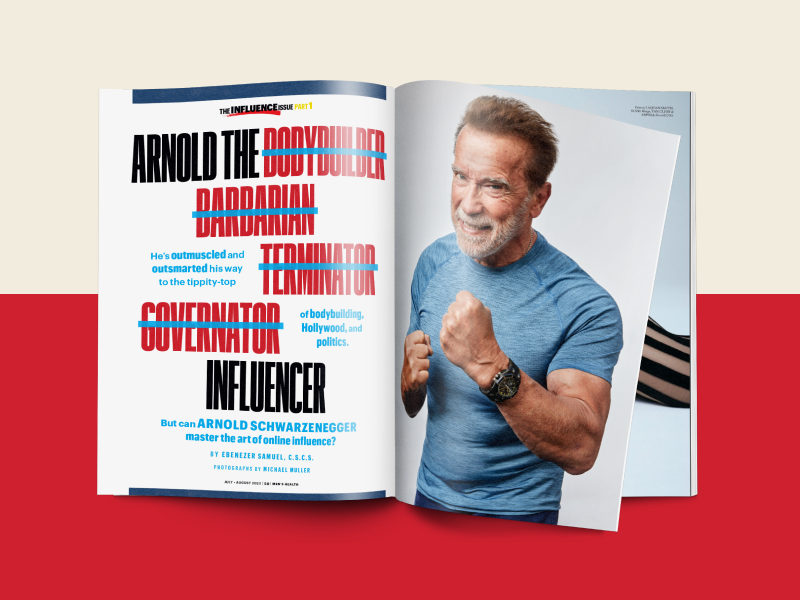 Men's Health Magazine Interior Image with Arnold Schwarzenegger