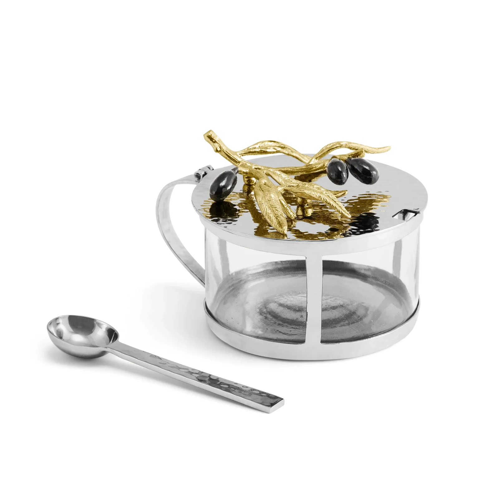 Image of Olive Branch Condiment Container with Spoon