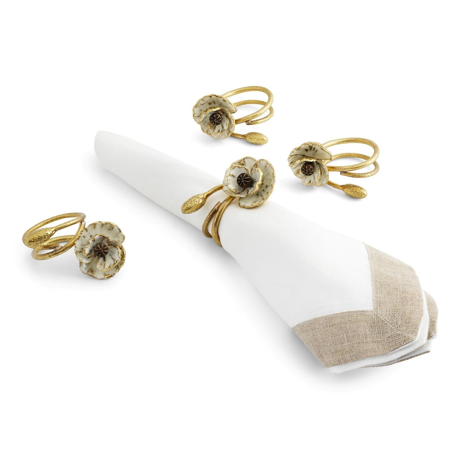 Michael Aram Anemone Napkin Ring Set