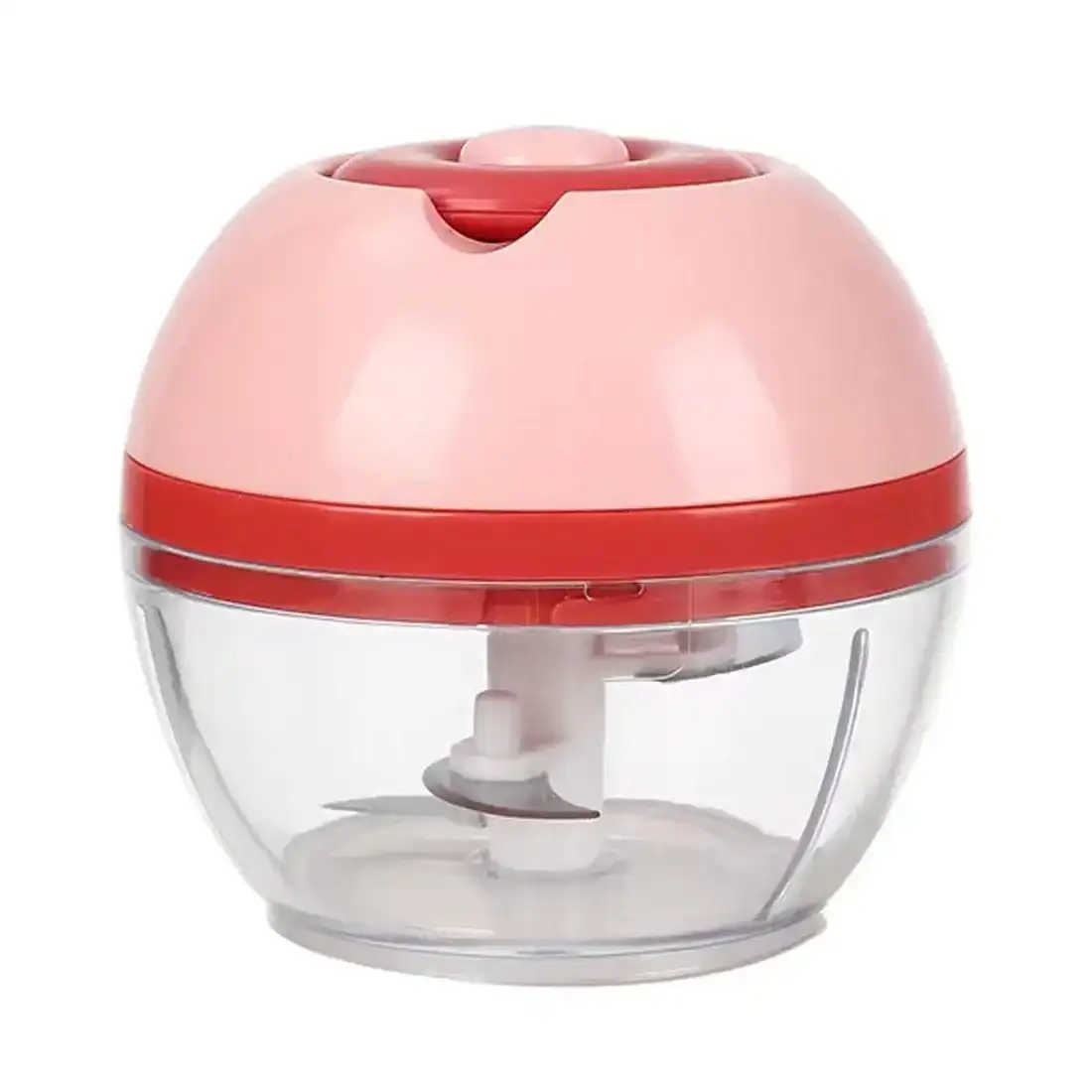 Miniso Pull-String Vegetable Chopper Pink/Green Manual Food Chopper Hand-Powered