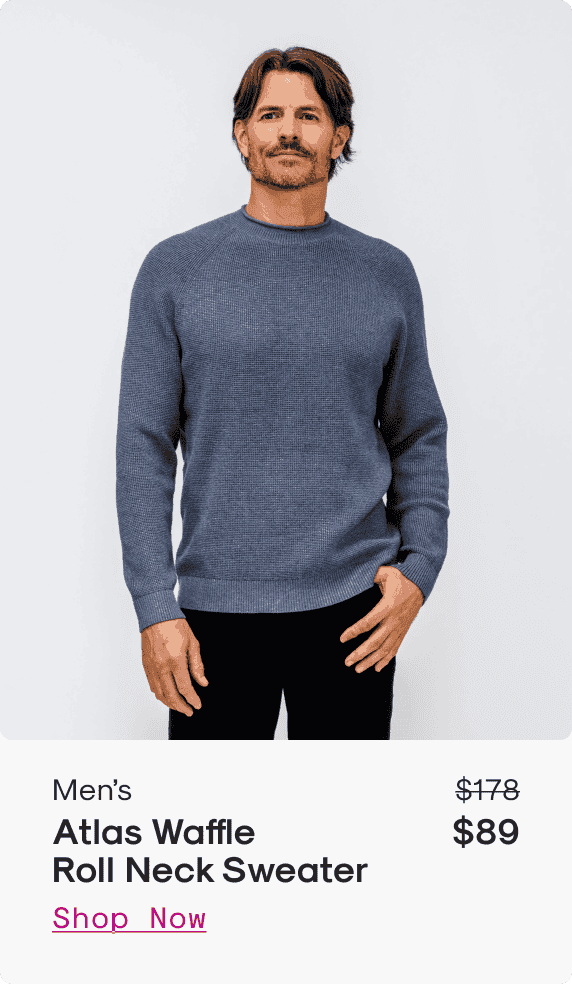 Men’s Atlas Waffle Roll Neck Sweater