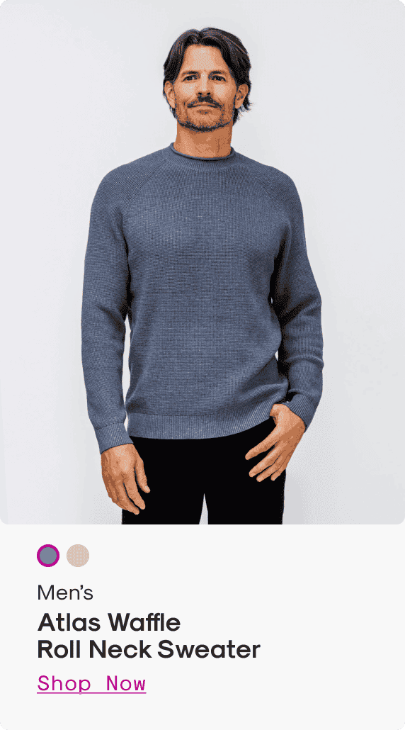Men’s Atlas Waffle Roll Neck Sweater
