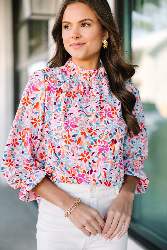 Tried and True White Floral Blouse
