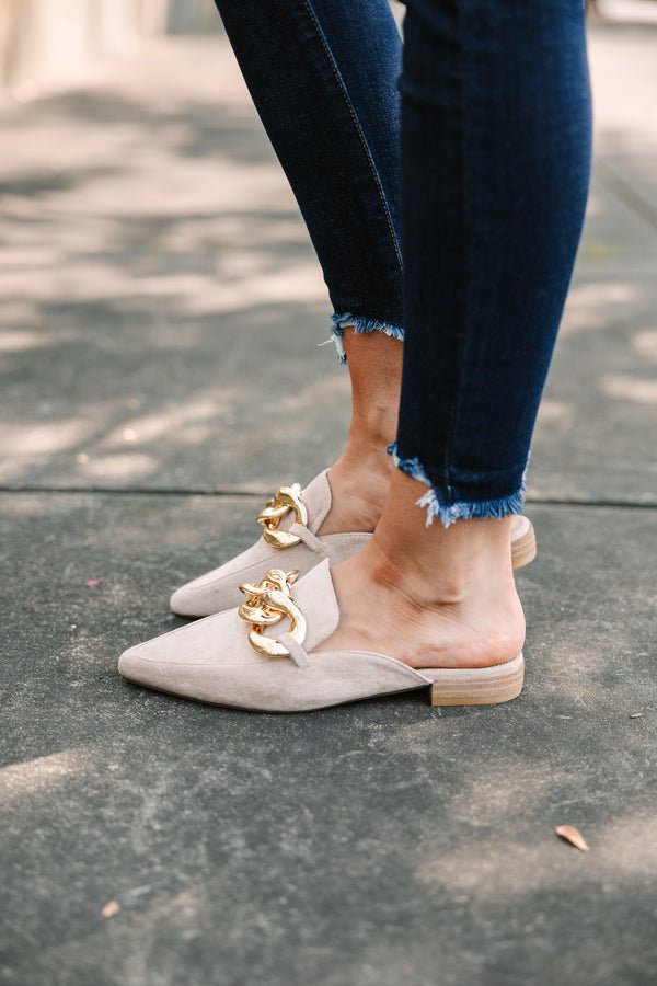 Make You Happy Taupe Brown Flats