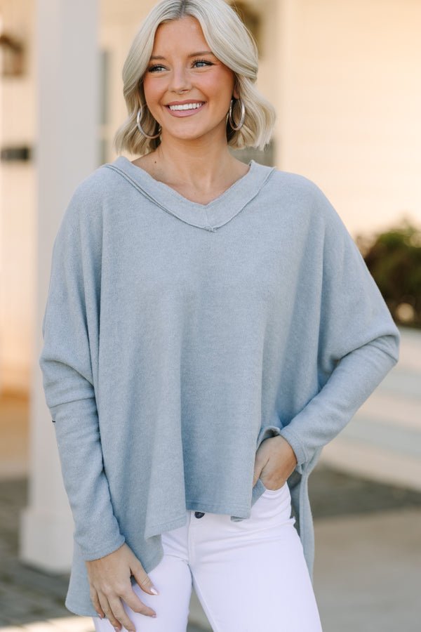 Find Yourself Heather Gray Brushed Knit Top