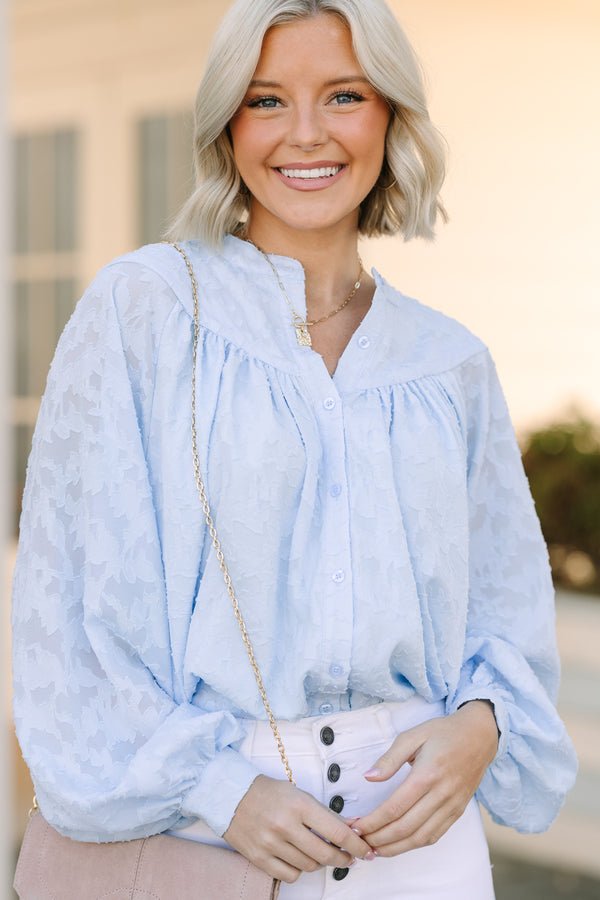 Can't Stop Dreaming Light Blue Lace Tunic