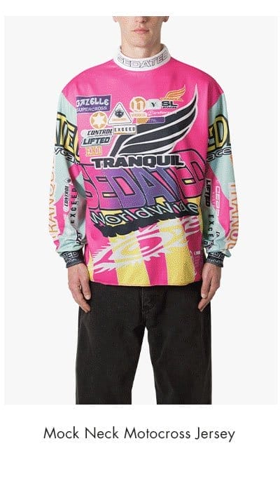 MOCK NECK MOTOCROSS JERSEY PINK