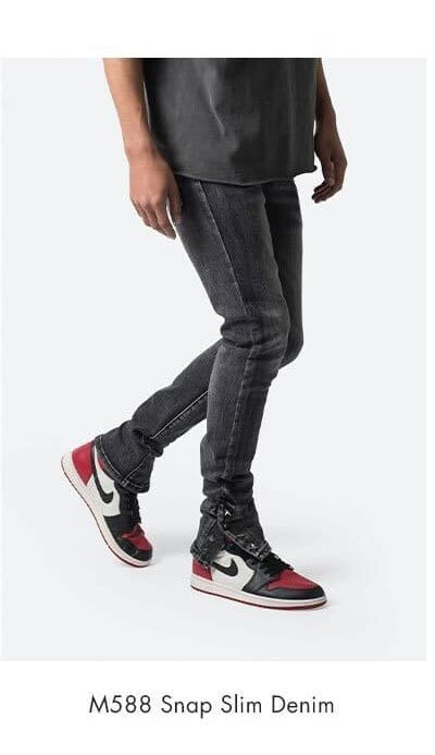 M588 SNAP SLIM DENIM WASHED BLACK