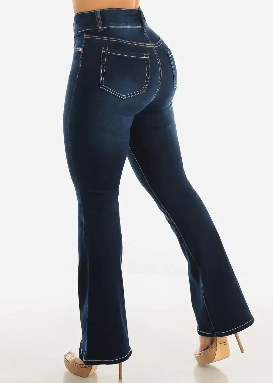Image of Dark Wash High Rise Butt Lifting Flared Bootcut Jeans
