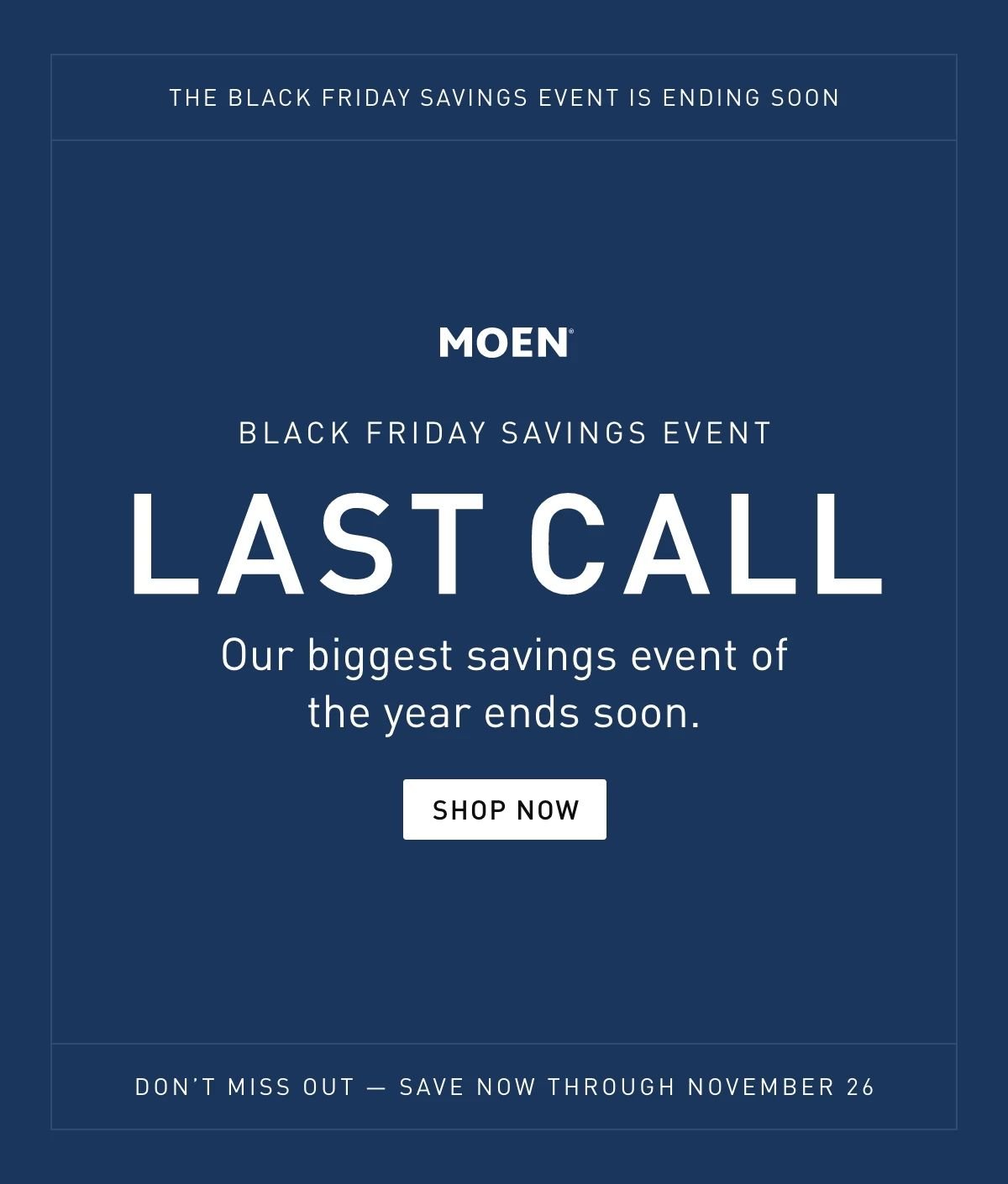 Black Friday Savings Event Last Call