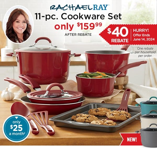 New! Rachael Ray Cook and Create 11-pc. Aluminum Cookware Set - only \\$25 a month