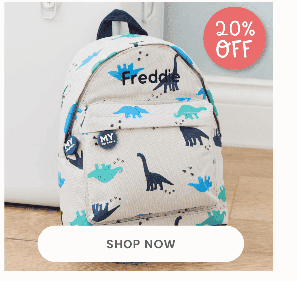 Personalised Dinosaur Print Classic Mini Backpack
